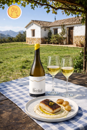 Pack 18 - Breñal Blanco + Corvina confitada con crema de coliflor, AOVE y polvo de aceituna negra. Marida Málaga